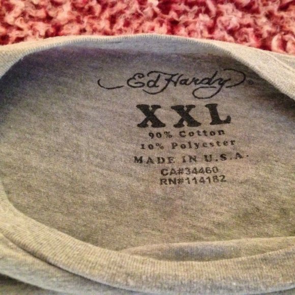 Vintage Pre-Owned Ed Hardy Embroidered T-Shirt Size XXL - Picture 7 of 8
